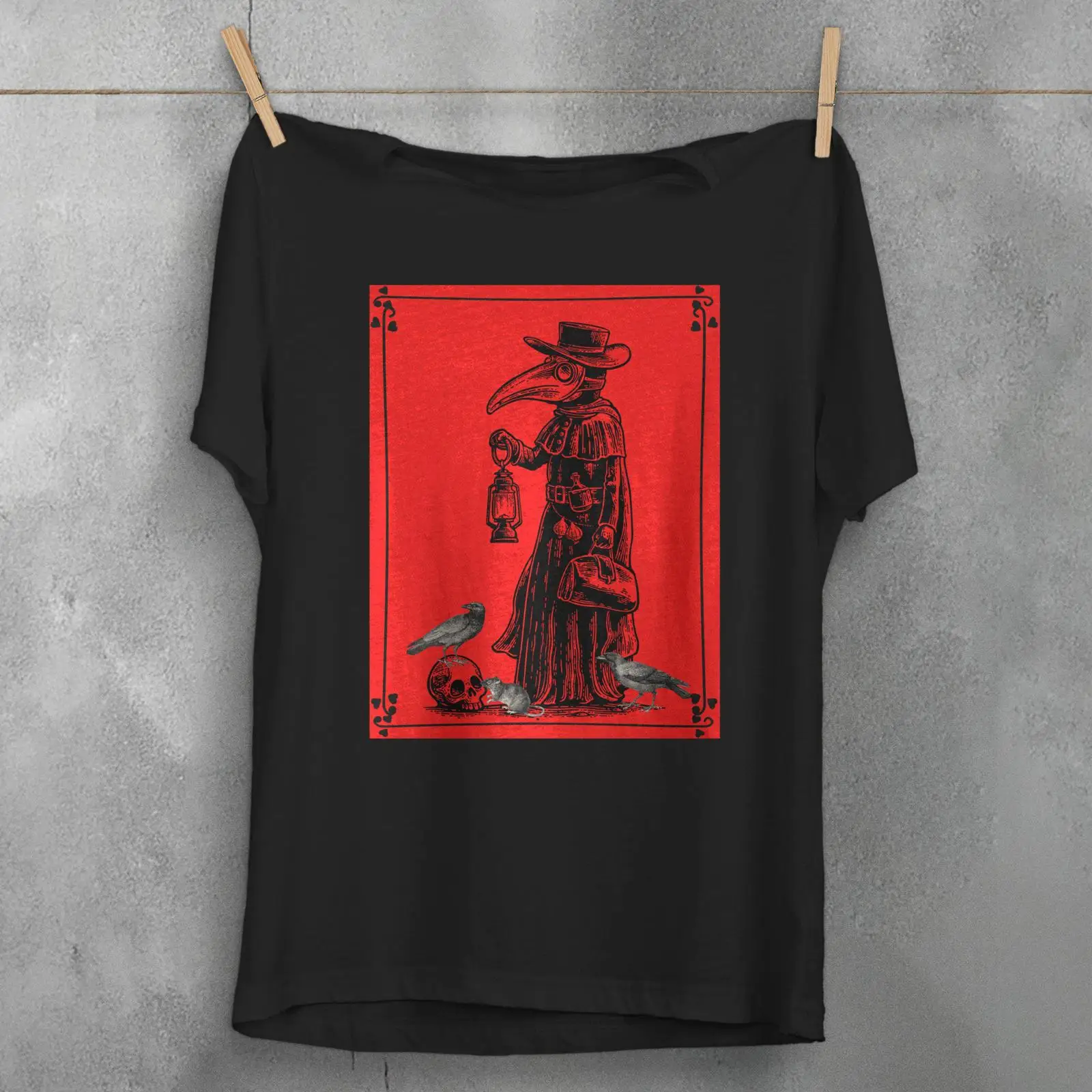 Men'S Fashion History - Camiseta Plague Doctor com estampa gótica
