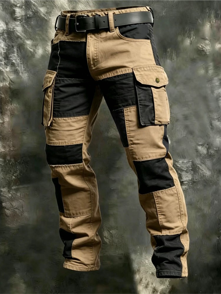 Cargo Jogger Pants - Calças Cargo Masculinas de Algodão Cáqui