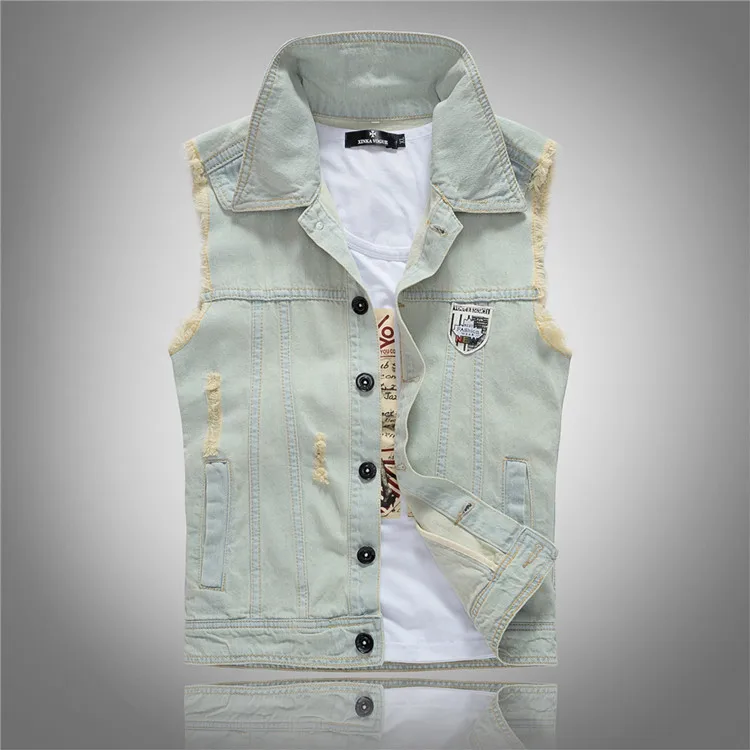 Men'S Fashion Vest With Jeans - Pop primavera outono nova moda masculina