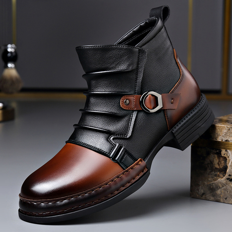 Fashion Men'S Boots - Botas de Cano Curto Retrô para