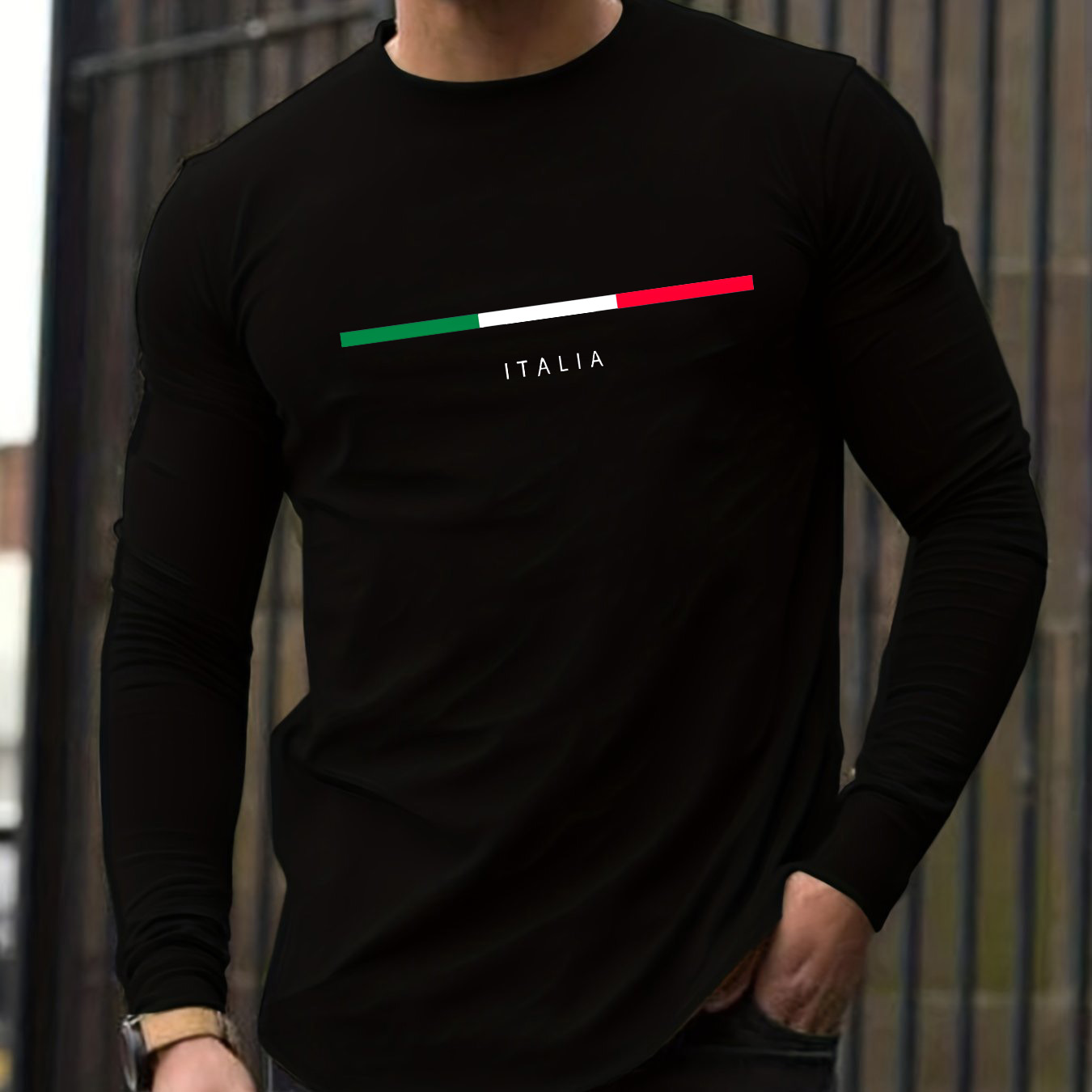 Men'S Fashion Undershirt - 100% algodão puro masculino manga comprida