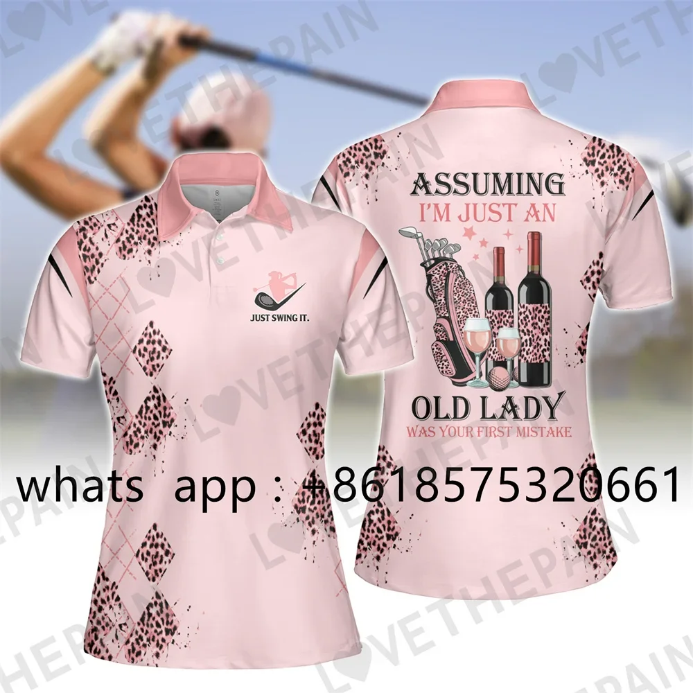 Men'S Fashion Pink Shirt - Camisa Polo de Golfe para Mulheres,