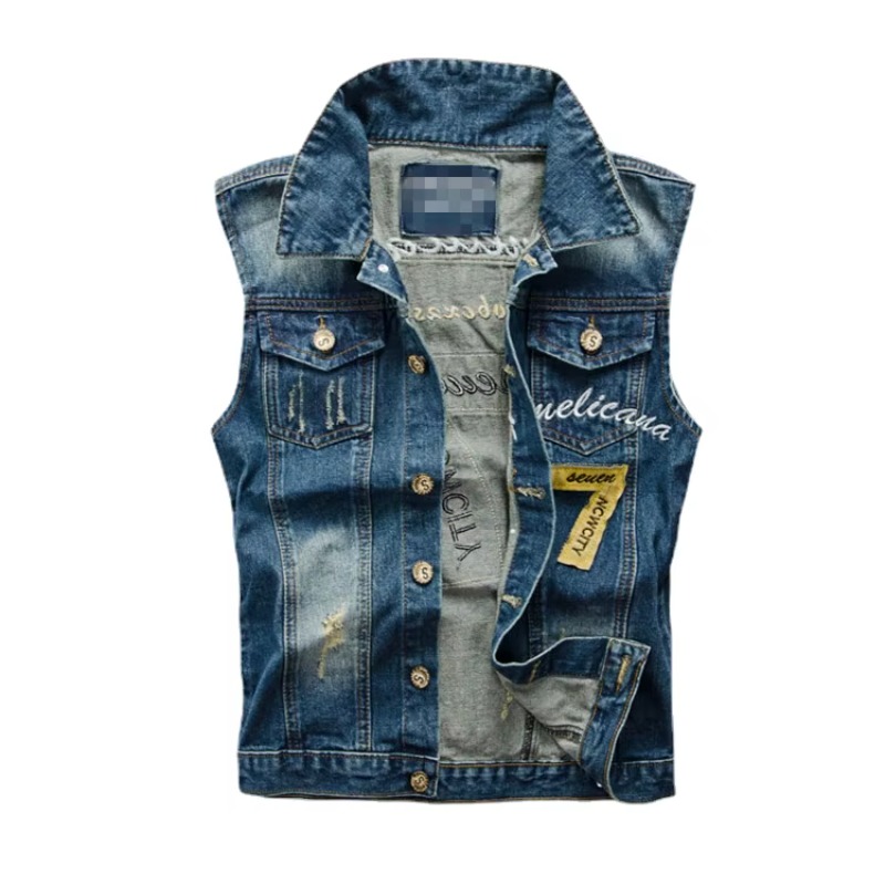 Men'S Fashion Vest With Jeans - Homens coletes jeans finos coletes jaquetas