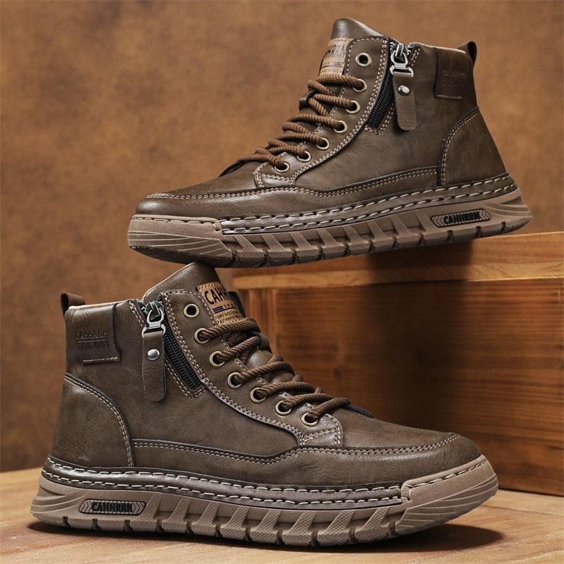 Fashion Men'S Boots - Botas masculinas de couro de cano