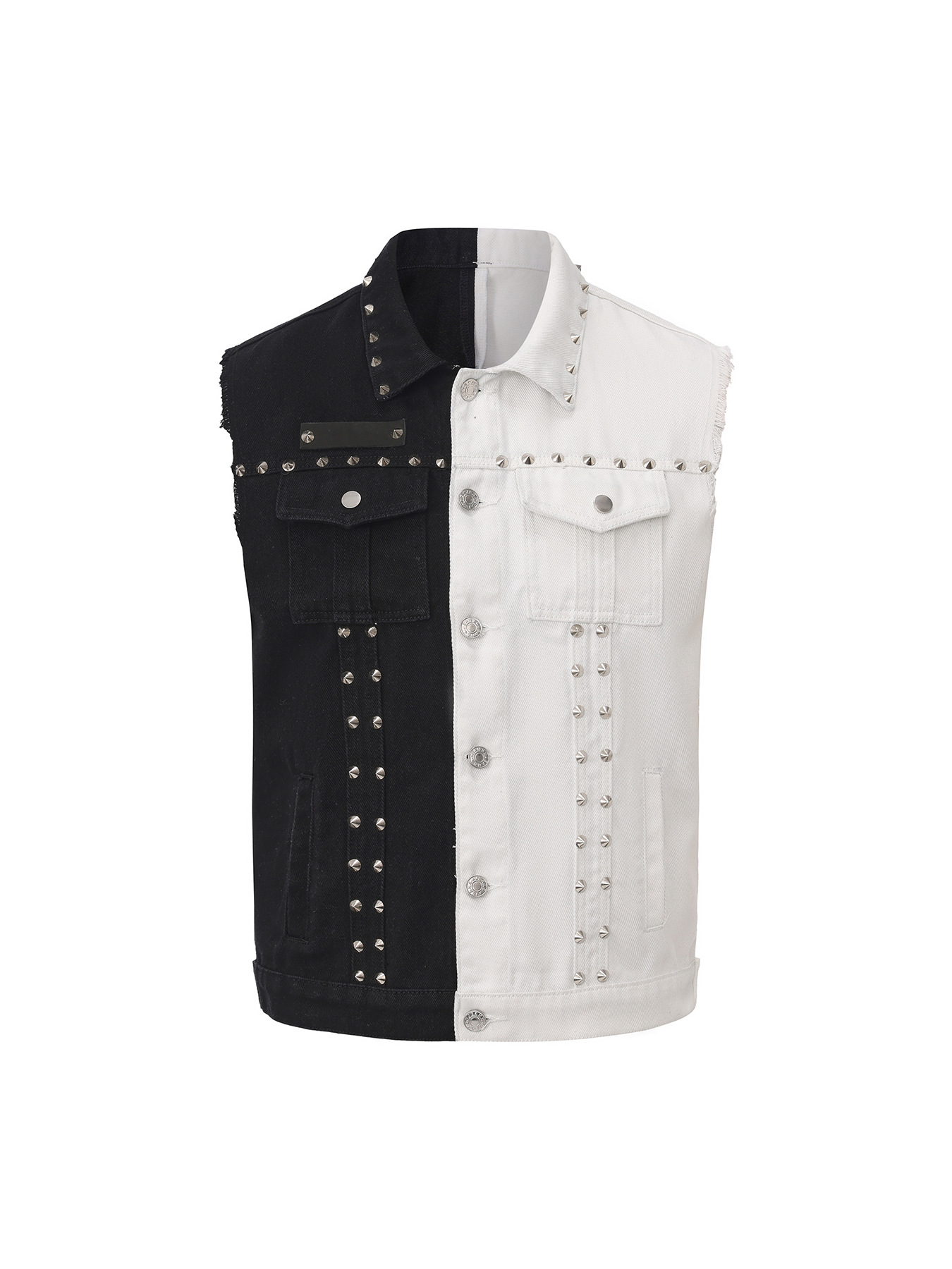 Men'S Fashion Vest With Jeans - Colete Jeans Masculino Estilo Punk com