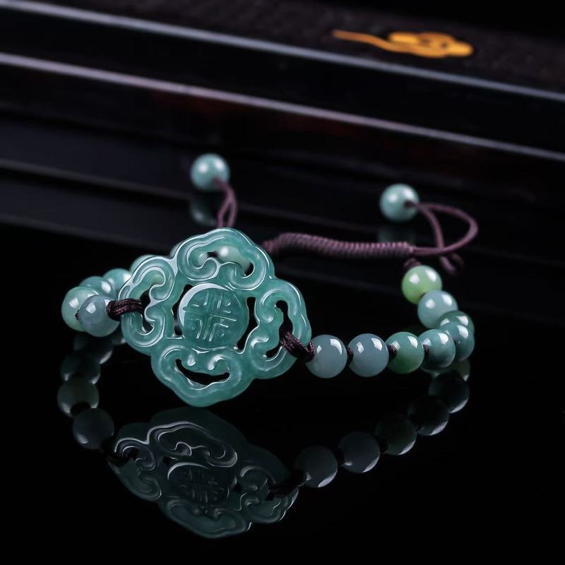 Men'S Fashion Jewelry Bracelets - Pulseira de Jadeíta Natural Grau A,