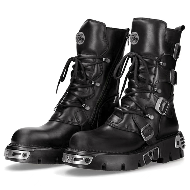 Fashion Men'S Boots - Homens de luxo moda punk gótico