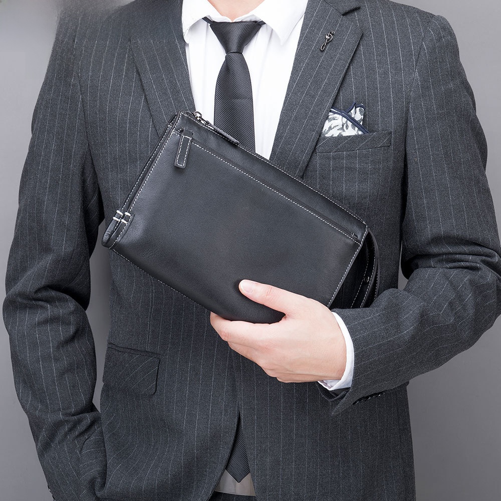 Men Fashion Korean Style - Bolsa de Couro Genuíno Elegante para