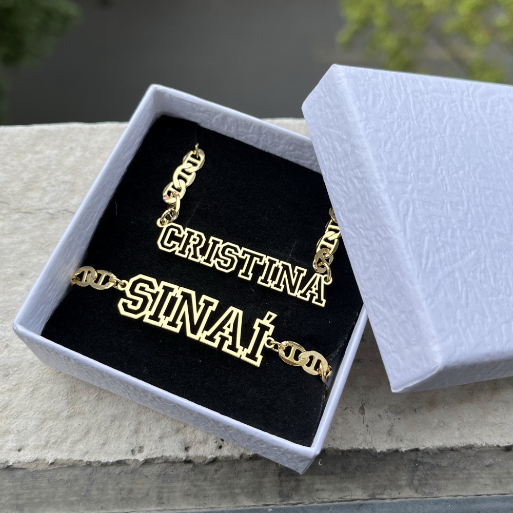 Men'S Fashion Jewelry Bracelets - DUOYING-Nome Personalizado Colar Oco, Hip-Hop Pulseira