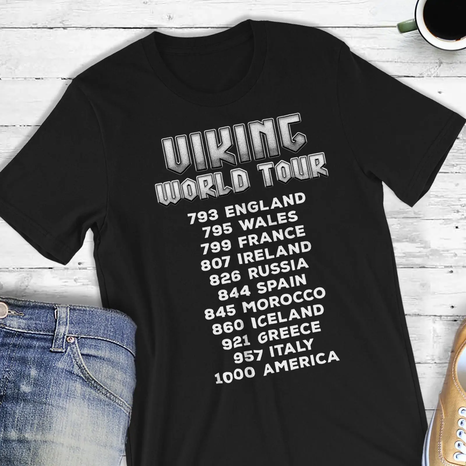 Men'S Fashion History - Camiseta Viking World Tour: Mitologia Nórdica