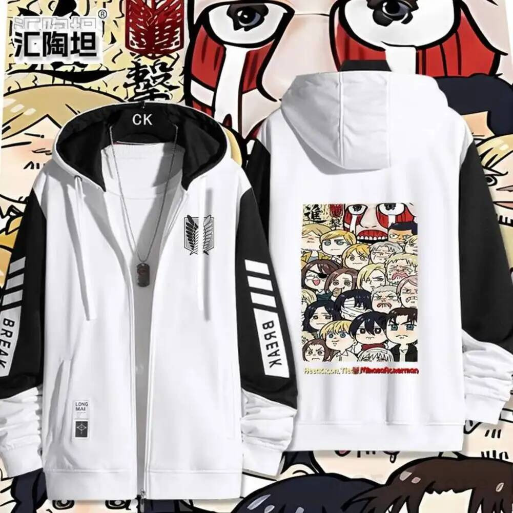 Men'S Fashion Zipper Jacket - Jaqueta com Capuz e Zíper Estampada