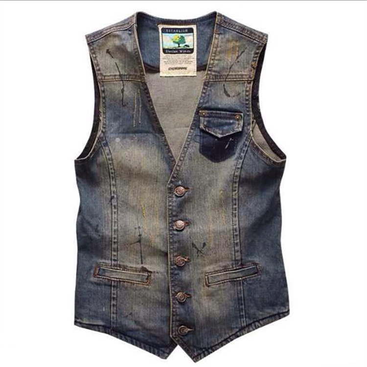 Men'S Fashion Vest With Jeans - Primavera outono nova moda masculina casual