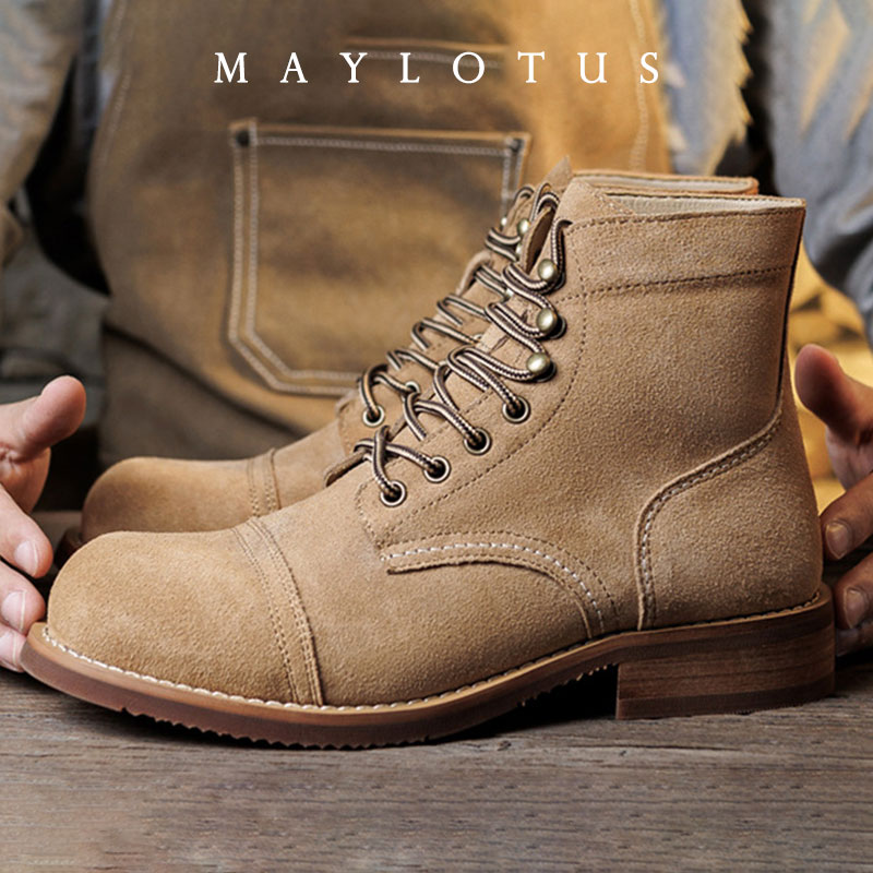 Fashion Men'S Boots - Bota de camurça com sola Goodyear,