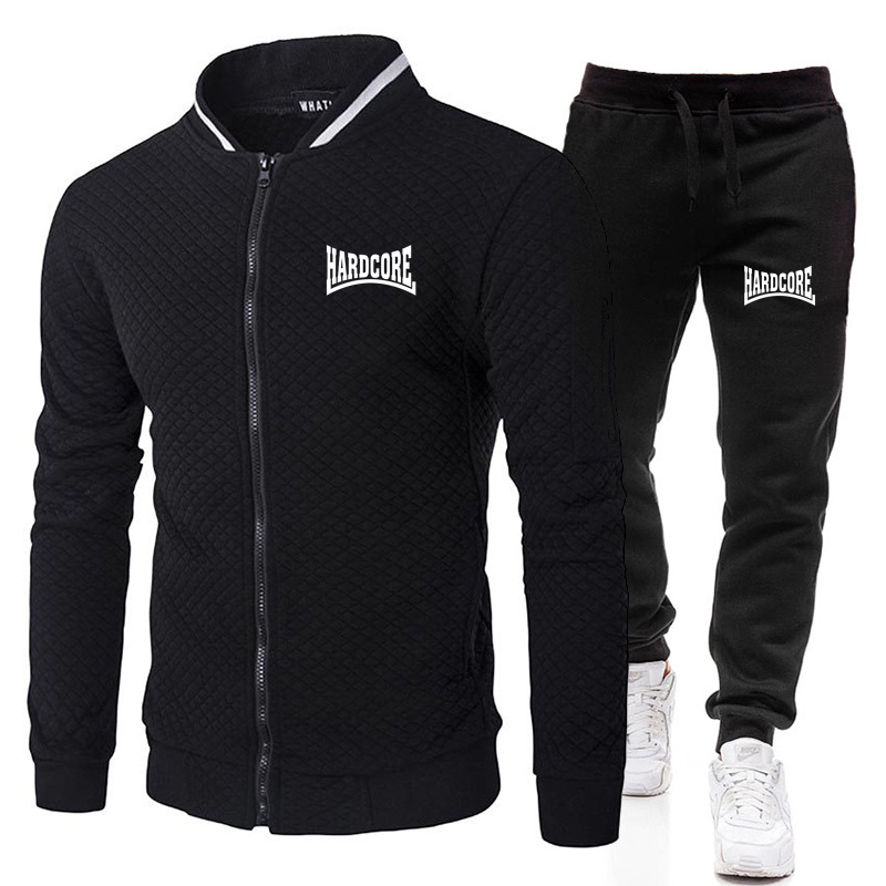 Men'S Fashion Zipper Jacket - Conjunto de Jaqueta Masculina HARDCORE para
