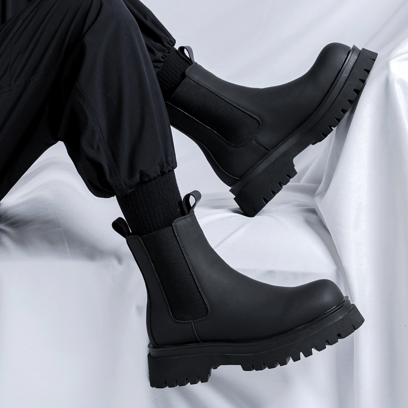 Fashion Men'S Boots - Botas Chelsea de Cano Alto Pretas