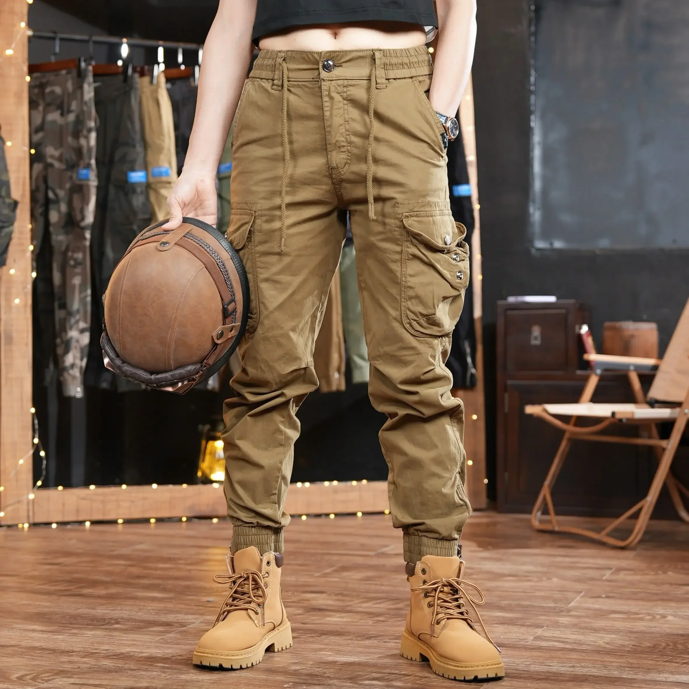 Cargo Jogger Pants - Multi bolso ao ar livre calças
