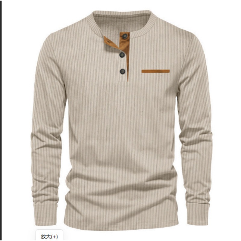 Mens Fashion Wear - Camiseta masculina de veludo cotelê com
