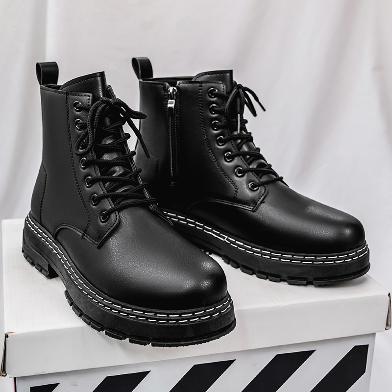 Botas masculinas de couro enve - Fashion Men'S Boots avaliação e preço