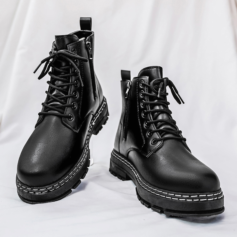 Botas masculinas de couro enve - Fashion Men'S Boots avaliação e preço