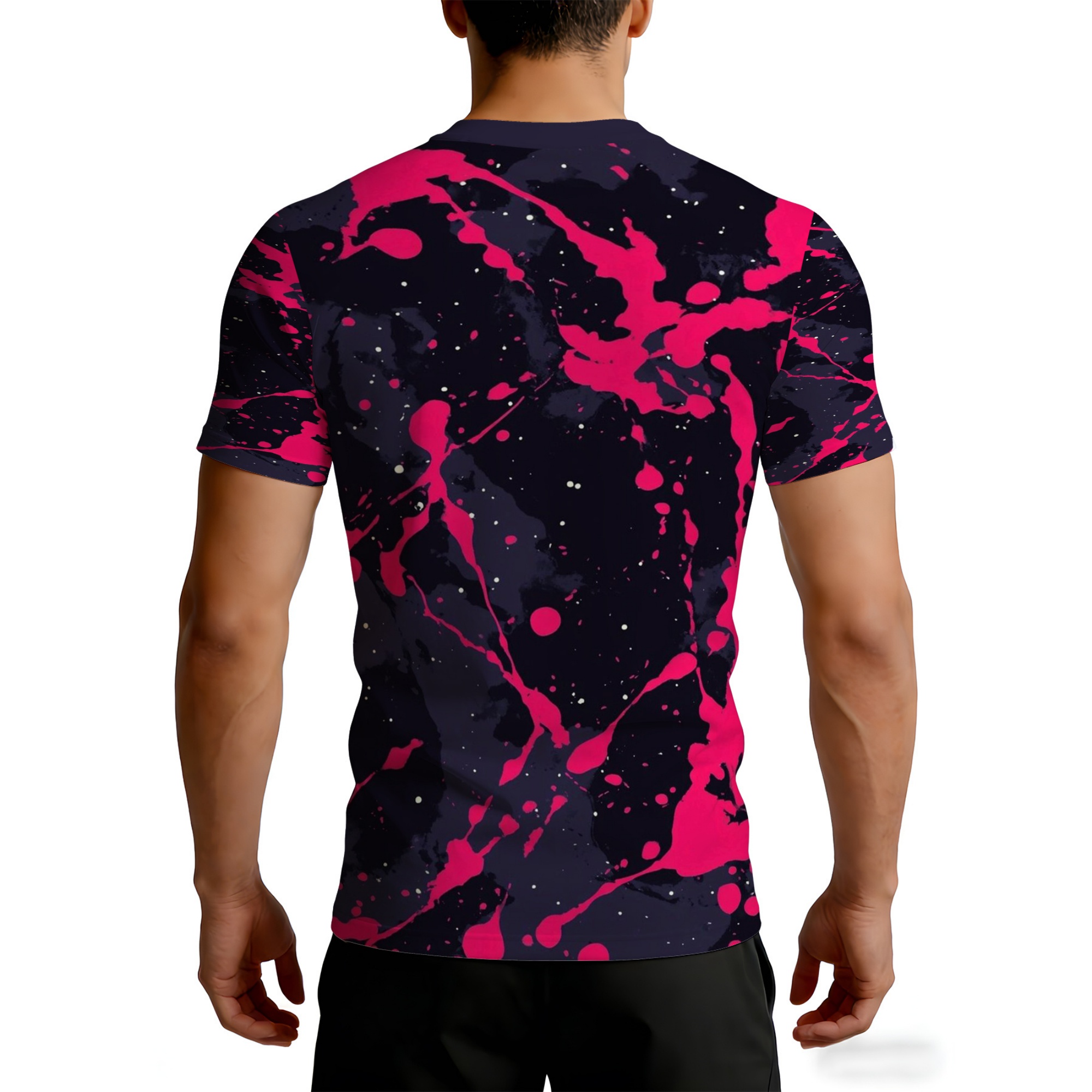 Camiseta de Manga Curta Hip Ho - Men'S Fashion Pink Shirt avaliação e preço