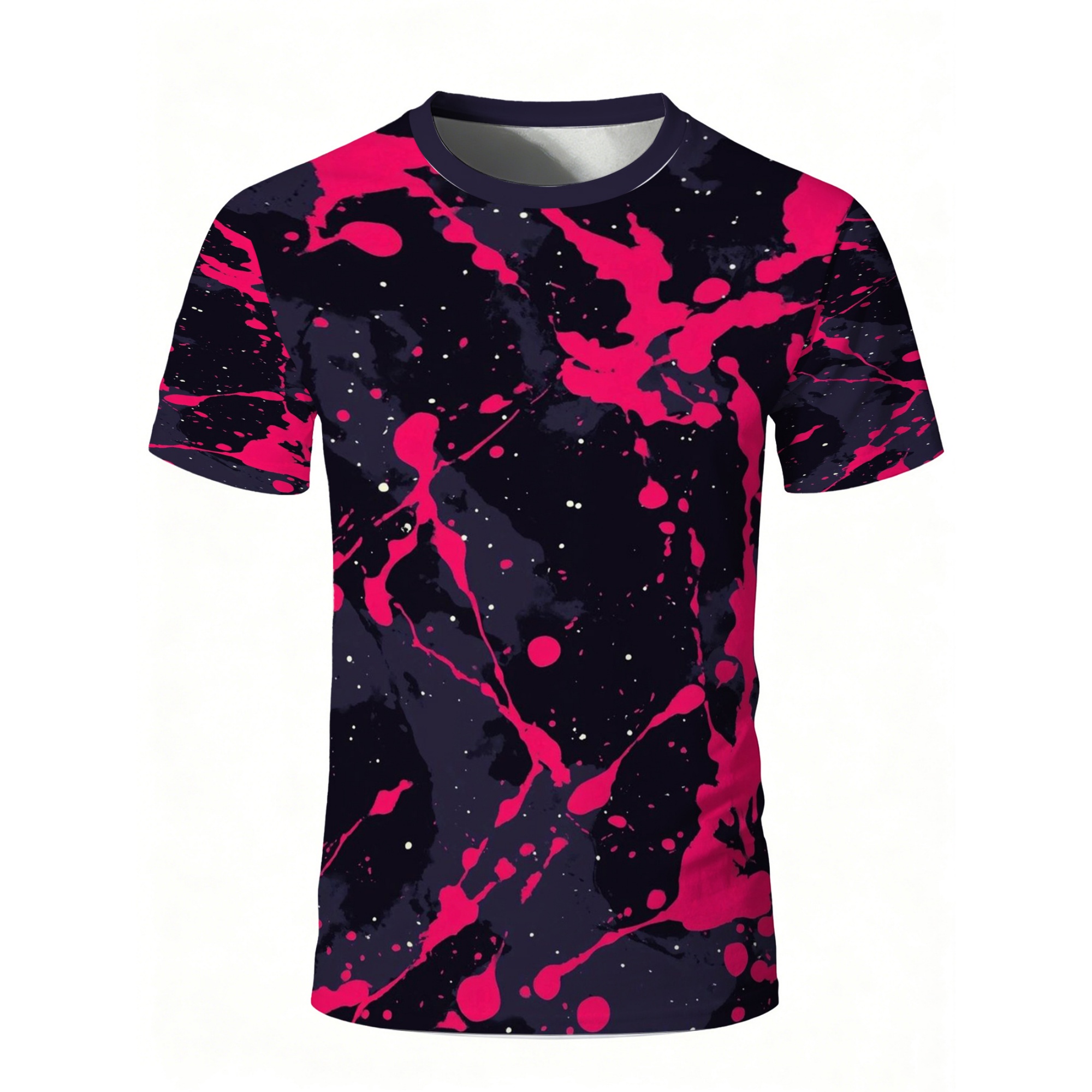 Camiseta de Manga Curta Hip Ho - Men'S Fashion Pink Shirt avaliação e preço