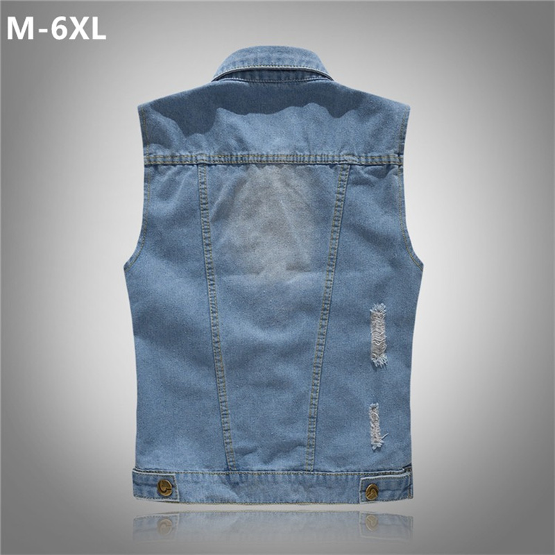 Colete jeans rasgado masculino - Men'S Fashion Vest With Jeans avaliação e preço