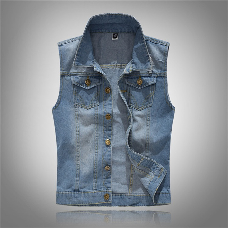 Colete jeans rasgado masculino - Men'S Fashion Vest With Jeans avaliação e preço