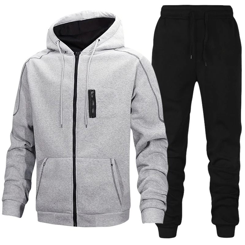 Conjunto de Moletom Masculino  - Men'S Fashion Zipper Jacket avaliação e preço