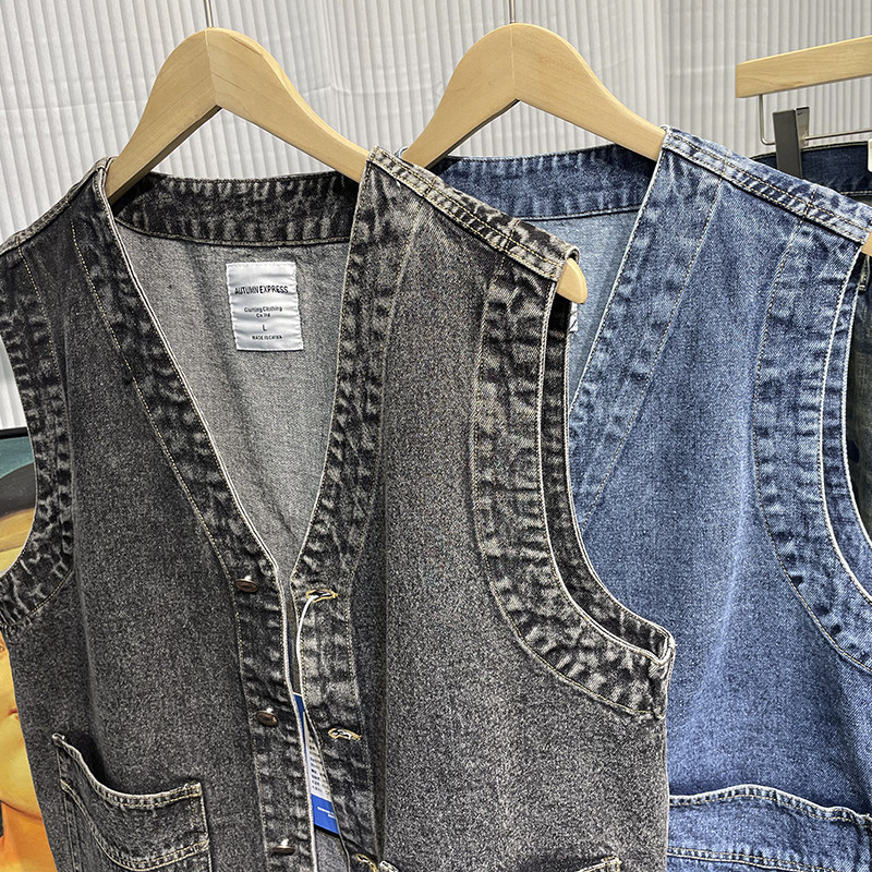 Homens japonês streetwear city - Men'S Fashion Vest With Jeans avaliação e preço