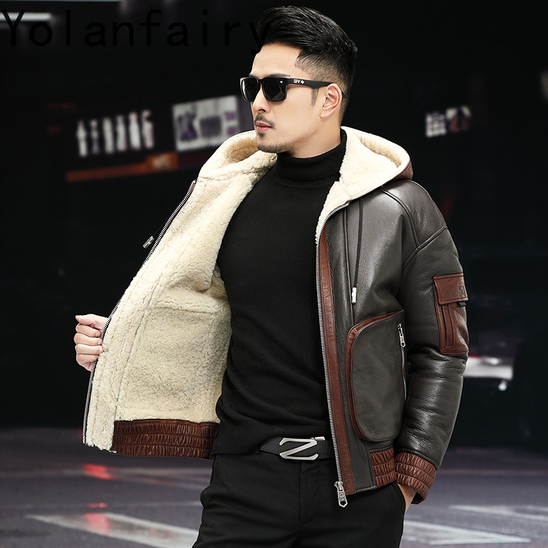 Yolanfairy casaco de pele de l - Men'S Fashion Zipper Jacket avaliação e preço