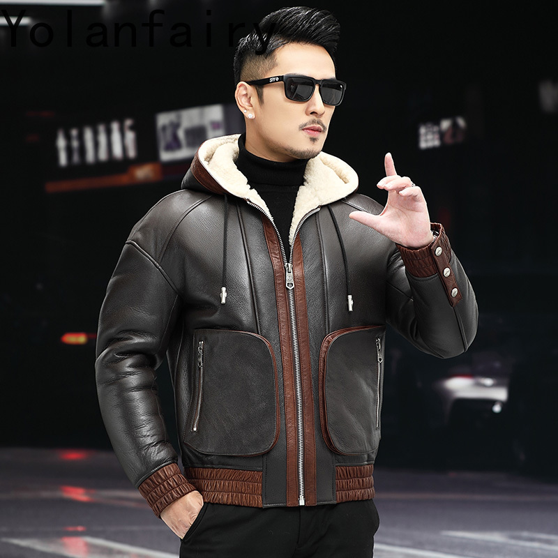 Yolanfairy casaco de pele de l - Men'S Fashion Zipper Jacket avaliação e preço