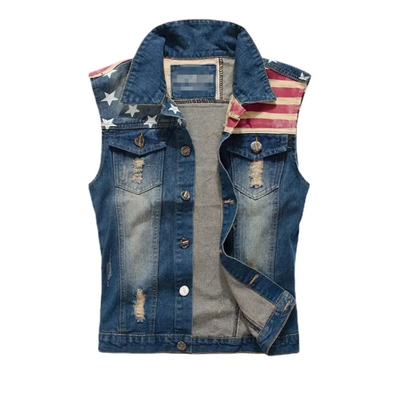 Homens coletes jeans finos col - Men'S Fashion Vest With Jeans avaliação e preço