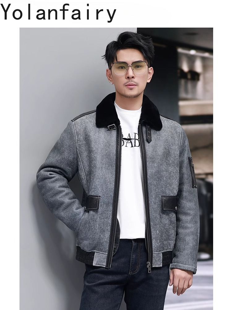 Yolanfairy curto casaco de pel - Men'S Fashion Zipper Jacket avaliação e preço