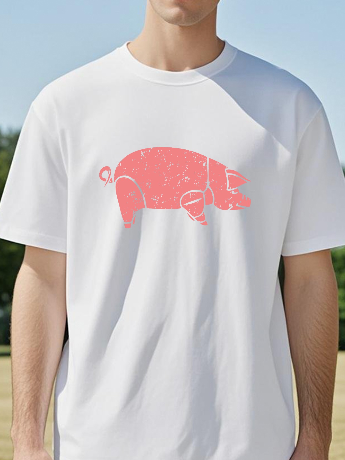 Camiseta gráfica com estampa d - Men'S Fashion Pink Shirt avaliação e preço