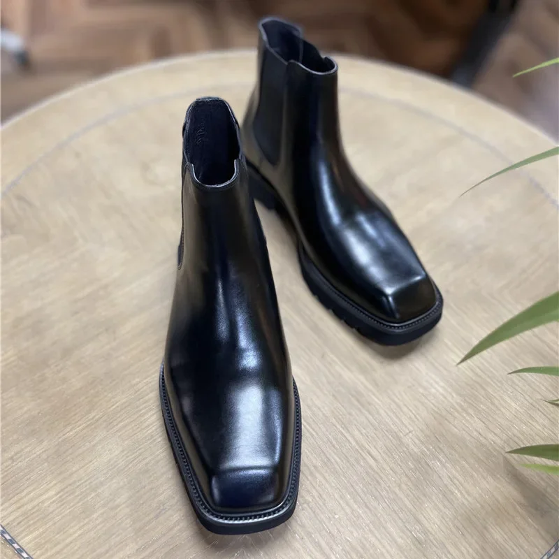 Botas de couro genuíno dos hom - Men Fashion Elegant avaliação e preço