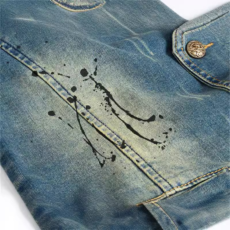 Primavera outono nova moda mas - Men'S Fashion Vest With Jeans avaliação e preço