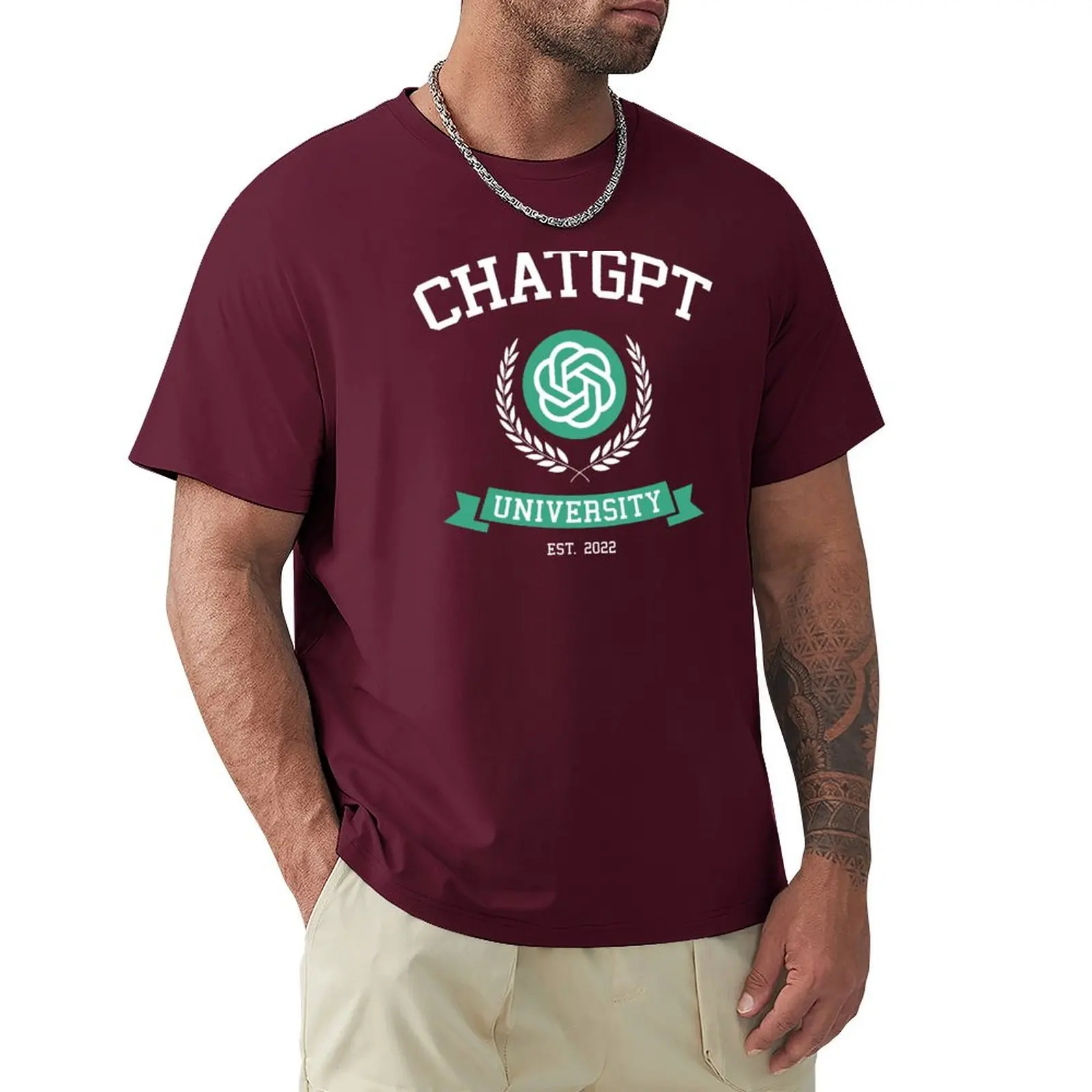 Universidade Chatgpt-T-shirt e - Men'S Fashion University avaliação e preço