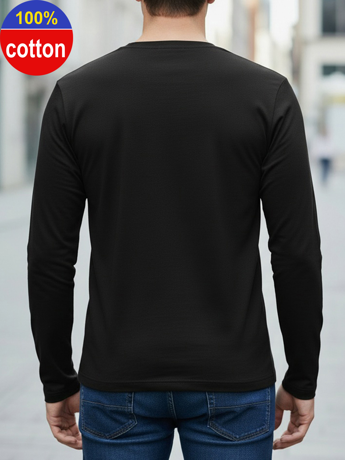 Camiseta Masculina de Manga Lo - Men'S Fashion Undershirt avaliação e preço