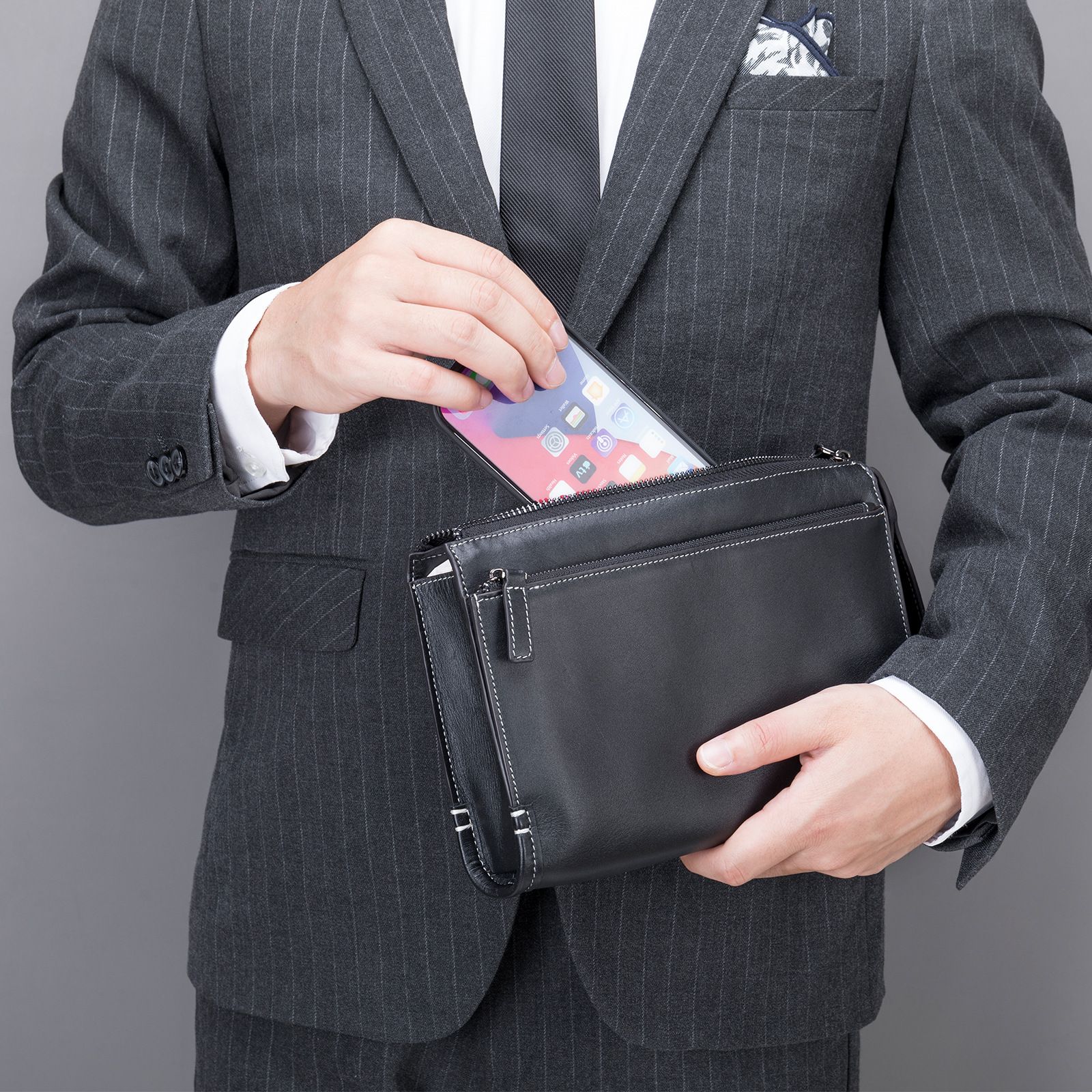 Bolsa de Couro Genuíno Elegant - Men Fashion Korean Style avaliação e preço