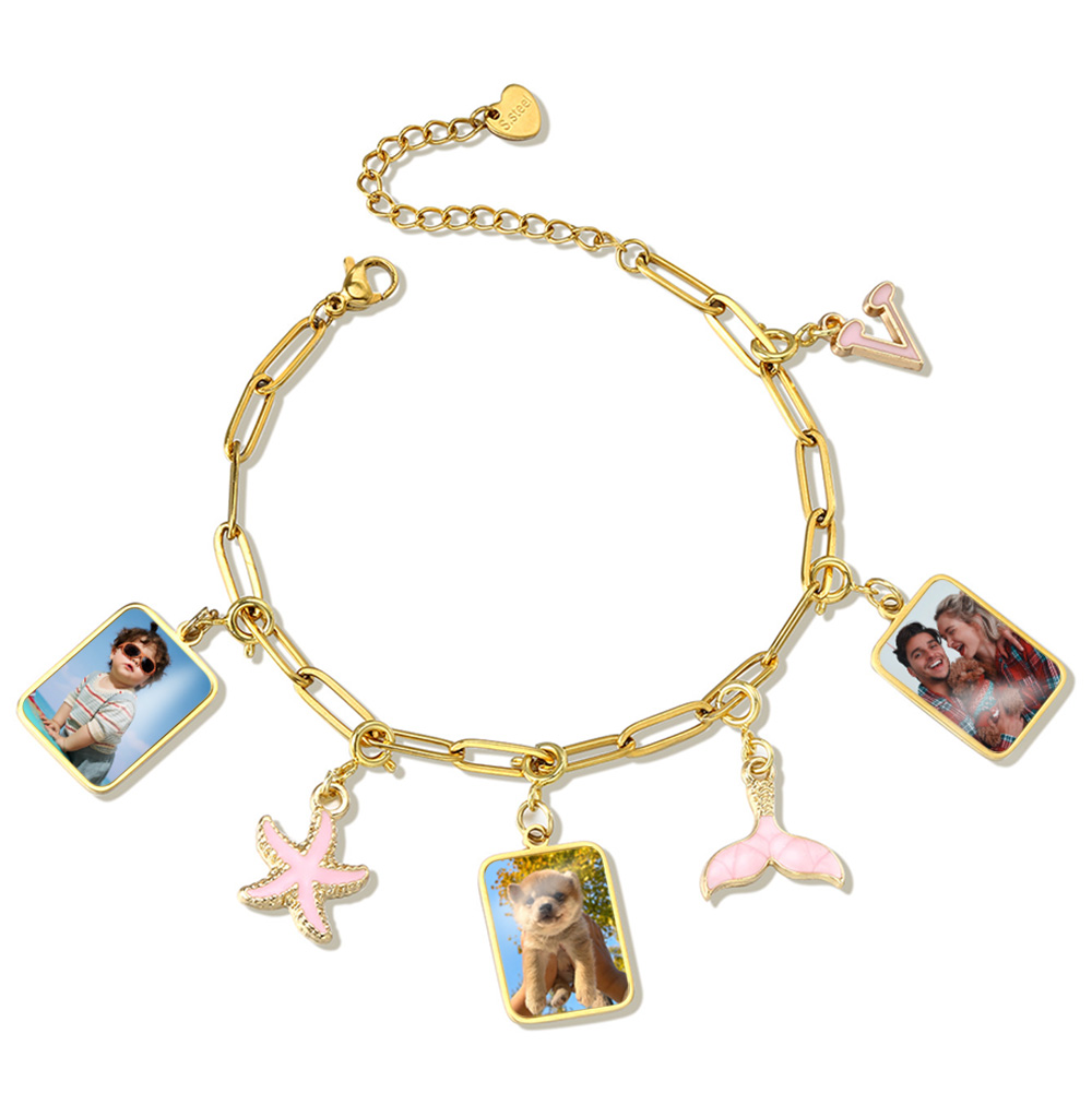Personalizado foto carta bande - Men'S Fashion Jewelry Bracelets avaliação e preço