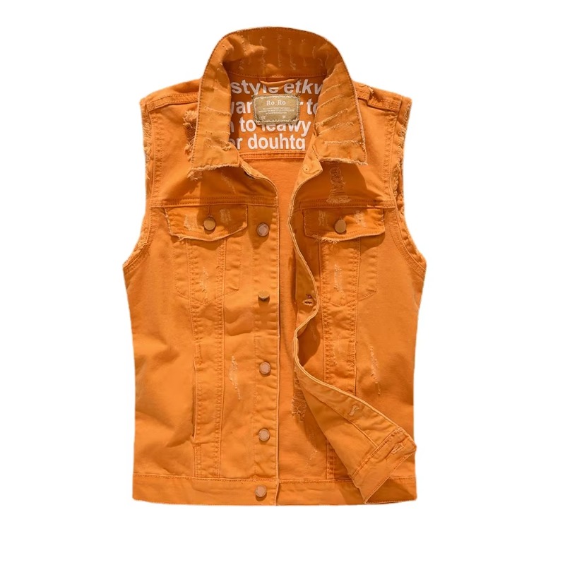 Homens Slim Denim Coletes Jaqu - Men'S Fashion Vest With Jeans avaliação e preço
