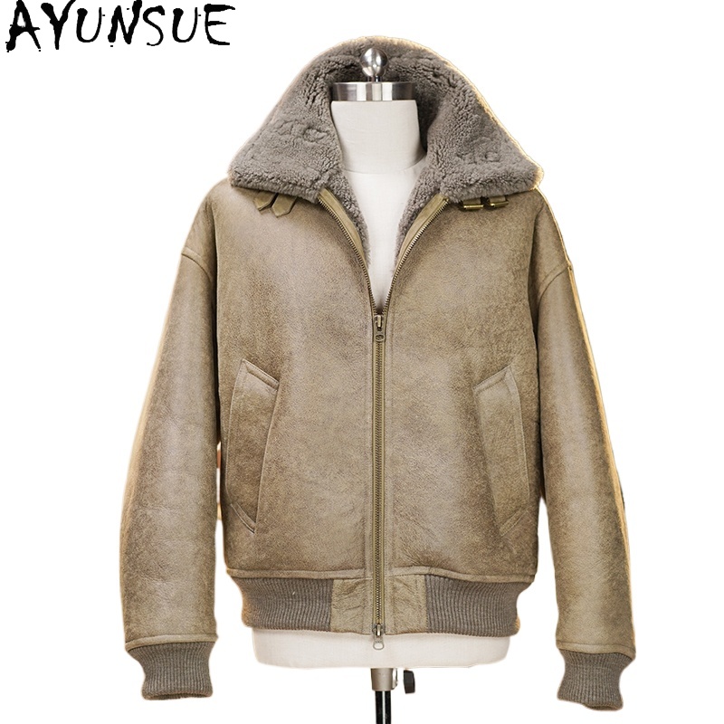 Ayunsue high-end casaco de pel - Men'S Fashion Zipper Jacket avaliação e preço