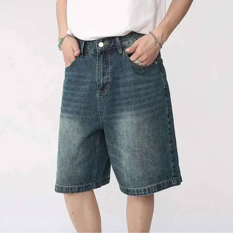 Shorts de Denim de Verão para  - Men Fashion Korean Style avaliação e preço