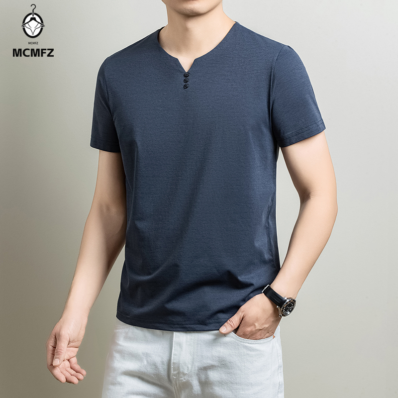 Camiseta Henley Básica Masculi - Men'S Fashion Undershirt avaliação e preço