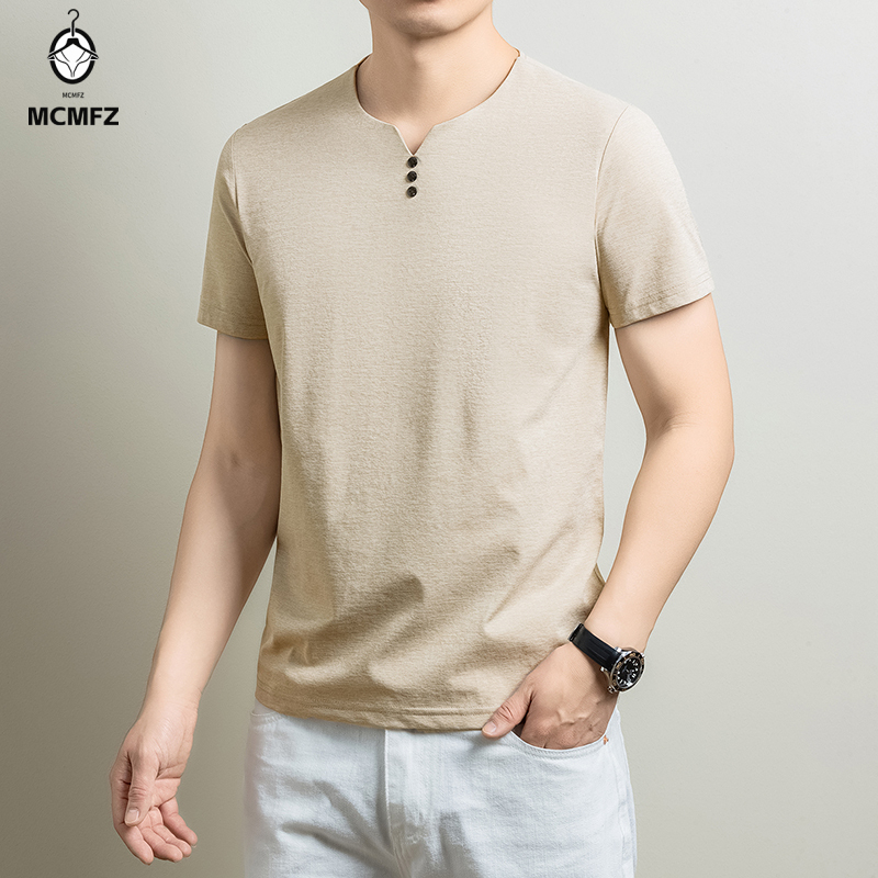 Camiseta Henley Básica Masculi - Men'S Fashion Undershirt avaliação e preço