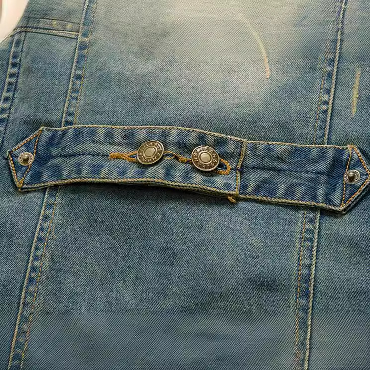 Primavera outono nova moda mas - Men'S Fashion Vest With Jeans avaliação e preço