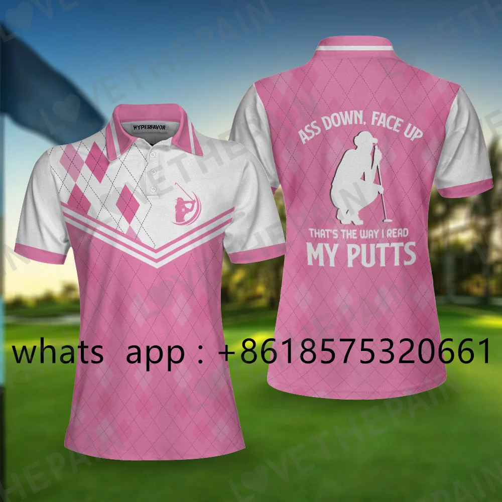 Camisa Polo de Golfe para Mulh - Men'S Fashion Pink Shirt avaliação e preço