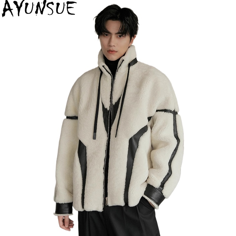 Ayunsue luxo casaco de pele na - Men'S Fashion Zipper Jacket avaliação e preço