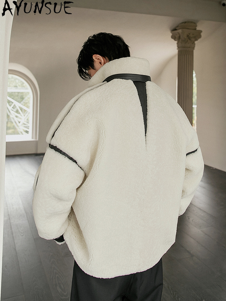 Ayunsue luxo casaco de pele na - Men'S Fashion Zipper Jacket avaliação e preço