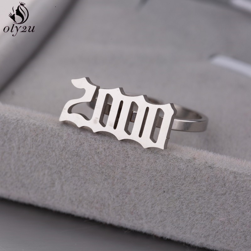 Oly2u Anéis personalizados com - Men'S Fashion Year 2000 avaliação e preço